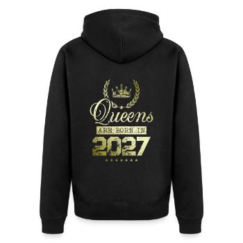 Queens nées en 2027 - Veste à capuche bio Premium Unisexe - noir - Dos - Nico (187cm)