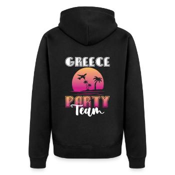 Greece Party Team - Unisex Premium Organic Zip Hoodie - black - Back - Nico (187cm)