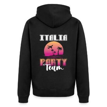 Italia Party Team - Unisex Premium Bio Zip Hoodie - Schwarz - Hinten - Nico (187cm)