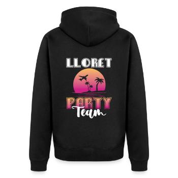 Lloret De Mar Party Team - Unisex Premium Organic Zip Hoodie - black - Back - Nico (187cm)