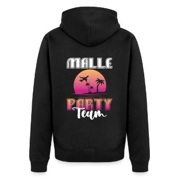 Malle Party Team - Unisex Premium Bio Zip Hoodie - Schwarz - Hinten - Nico (187cm)
