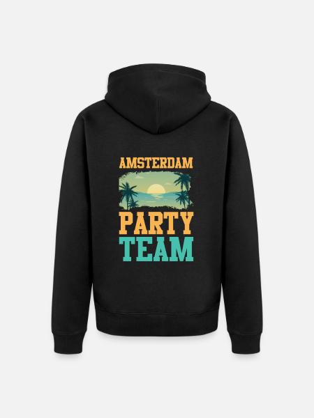 Équipe de fête d'Amsterdam - Veste à capuche bio Premium Unisexe - noir