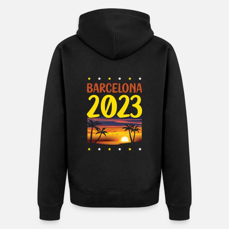 Barcelone 2023 - Veste à capuche bio Premium Unisexe - noir