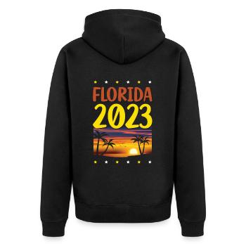 Florida 2023 - Unisex Premium Organic Zip Hoodie - black - Back - Nico (187cm)