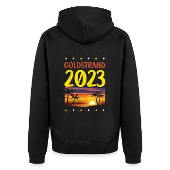 Sables d’or 2023 (Garantie du prix le plus bas) - Veste à capuche bio Premium Unisexe - noir - Dos - Nico (187cm)