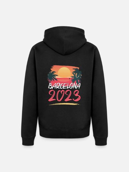 Barcelone 2023 - Veste à capuche bio Premium Unisexe - noir