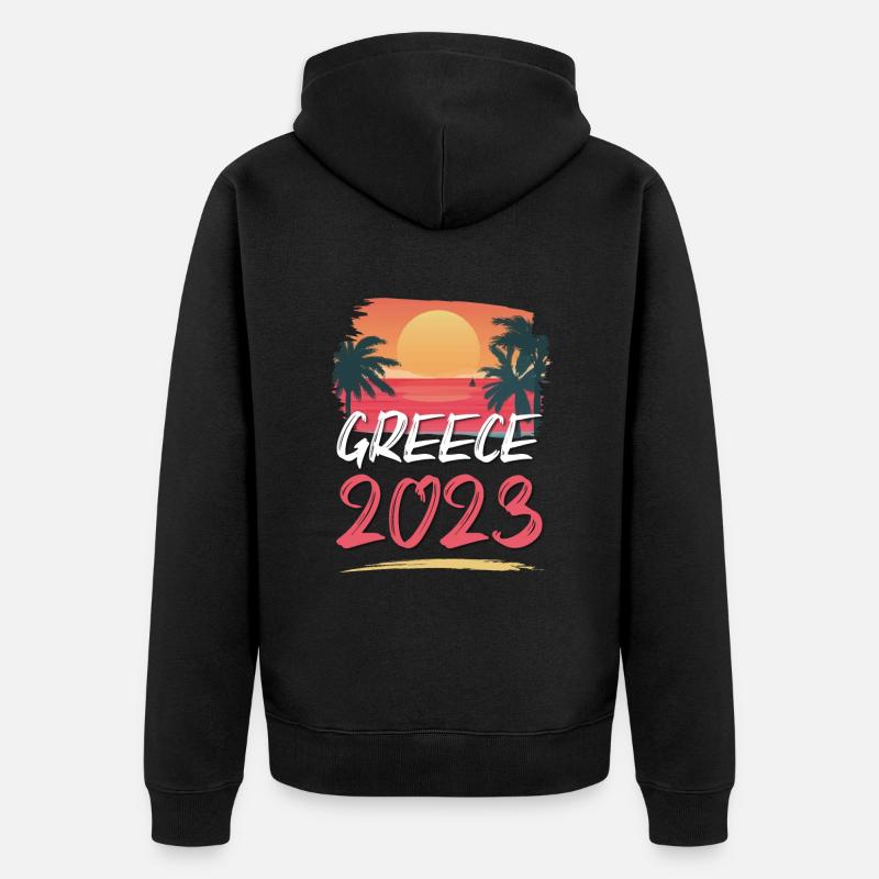 Grèce 2023 - Veste à capuche bio Premium Unisexe - noir