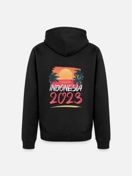 Indonesia 2023 - Unisex Premium Organic Zip Hoodie - black
