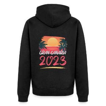 Grande Canarie 2023 (Garantie du prix le plus bas) - Veste à capuche bio Premium Unisexe - noir - Dos - Nico (187cm)