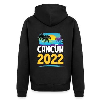 Cancun 2023 - Unisex Premium Bio Zip Hoodie - Schwarz - Hinten - Nico (187cm)