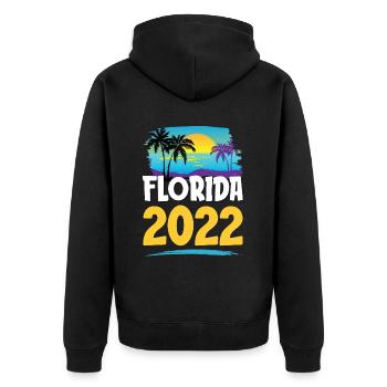 Florida 2023 - Unisex Premium Organic Zip Hoodie - black - Back - Nico (187cm)
