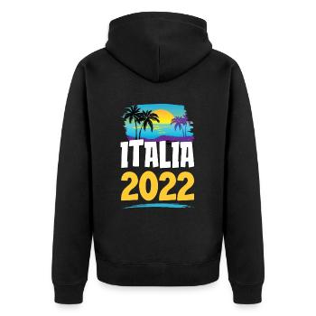 Italia 2023 - Unisex Premium Bio Zip Hoodie - Schwarz - Hinten - Nico (187cm)