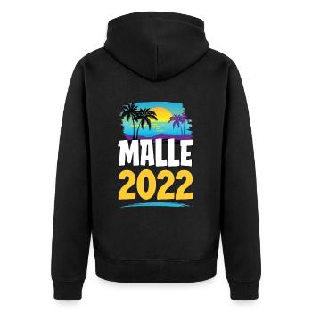 Malle 2023 - Unisex Premium Organic Zip Hoodie - black - Back - Nico (187cm)