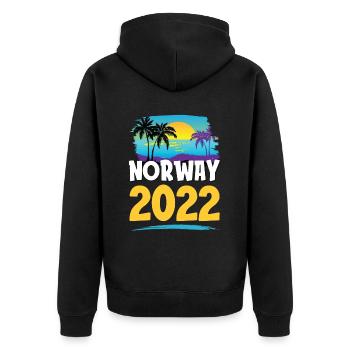 Norway 2023 - Unisex Premium Bio Zip Hoodie - Schwarz - Hinten - Nico (187cm)