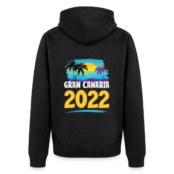 Grande Canarie 2023 (Garantie du prix le plus bas) - Veste à capuche bio Premium Unisexe - noir - Dos - Nico (187cm)
