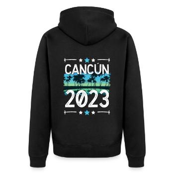 Cancun 2023 - Unisex Premium Bio Zip Hoodie - Schwarz - Hinten - Nico (187cm)