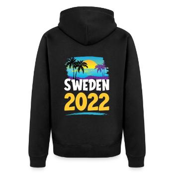 Suède 2023 - Veste à capuche bio Premium Unisexe - noir - Dos - Nico (187cm)