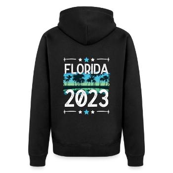 Florida 2023 - Unisex Premium Organic Zip Hoodie - black - Back - Nico (187cm)