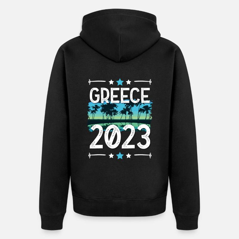 Greece 2023 - Unisex Premium Bio Zip Hoodie - Schwarz
