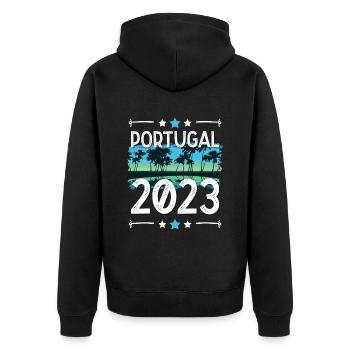 Portugal 2023 - Veste à capuche bio Premium Unisexe - noir - Dos - Nico (187cm)