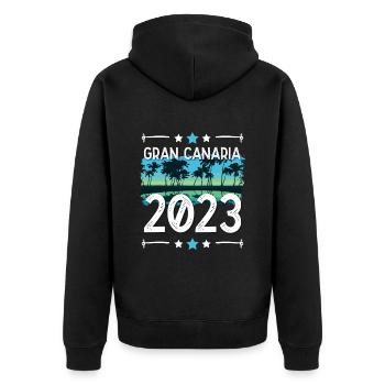Gran Canaria 2023 - Unisex Premium Organic Zip Hoodie - black - Back - Nico (187cm)