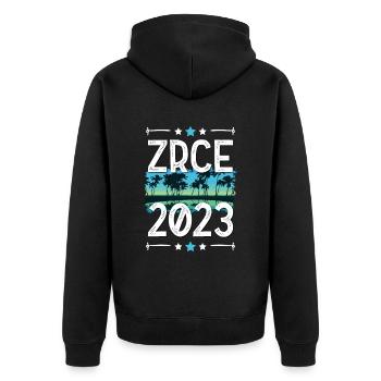 Zrce 2023 - Unisex Premium Organic Zip Hoodie - black - Back - Nico (187cm)