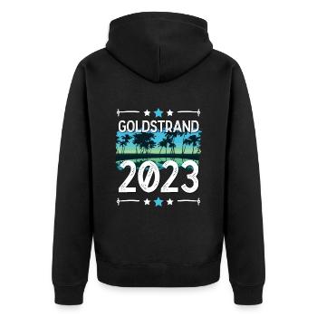 Sables d’or 2023 (Garantie du prix le plus bas) - Veste à capuche bio Premium Unisexe - noir - Dos - Nico (187cm)