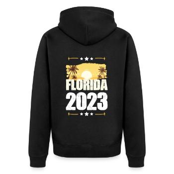 Florida 2023 - Unisex Premium Organic Zip Hoodie - black - Back - Nico (187cm)