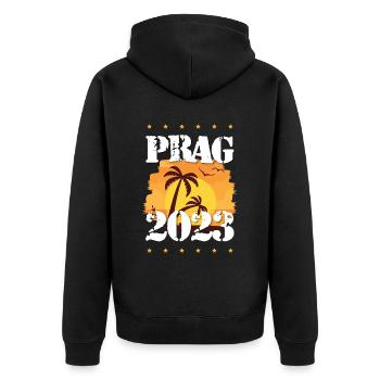 Prague 2023 - Veste à capuche bio Premium Unisexe - noir - Dos - Nico (187cm)