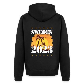 Suède 2023 - Veste à capuche bio Premium Unisexe - noir - Dos - Nico (187cm)