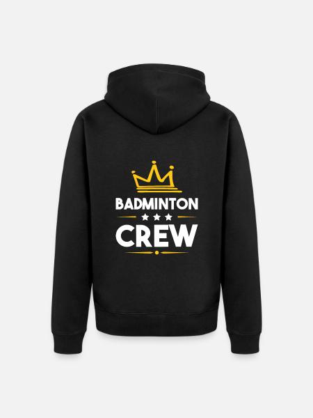 Badminton Crew - Unisex Premium Organic Zip Hoodie - black