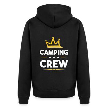 Camping Crew - Unisex Premium Organic Zip Hoodie - black - Back - Nico (187cm)