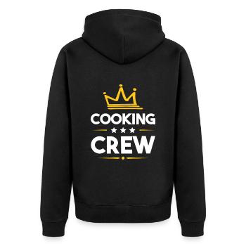 Cooking Crew - Unisex Premium Bio Zip Hoodie - Schwarz - Hinten - Nico (187cm)