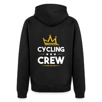 Cycling Crew - Unisex Premium Bio Zip Hoodie - Schwarz - Hinten - Nico (187cm)