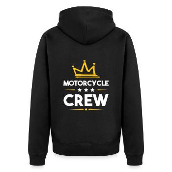Motorcycle Crew - Unisex Premium Bio Zip Hoodie - Schwarz - Hinten - Nico (187cm)