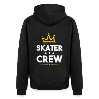 Skater Crew - Unisex Premium Bio Zip Hoodie - Schwarz - Hinten - Nico (187cm)