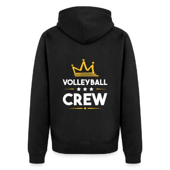 Volleyball Crew - Unisex Premium Bio Zip Hoodie - Schwarz - Hinten - Nico (187cm)