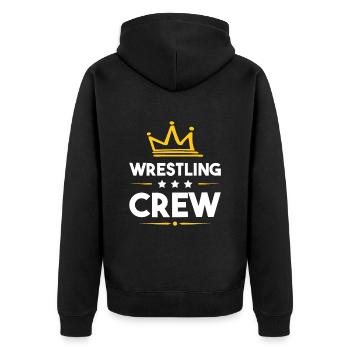 Wrestling Crew - Unisex Premium Bio Zip Hoodie - Schwarz - Hinten - Nico (187cm)
