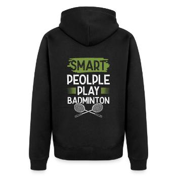badminton sport - Unisex Premium Bio Zip Hoodie - Schwarz - Hinten - Nico (187cm)