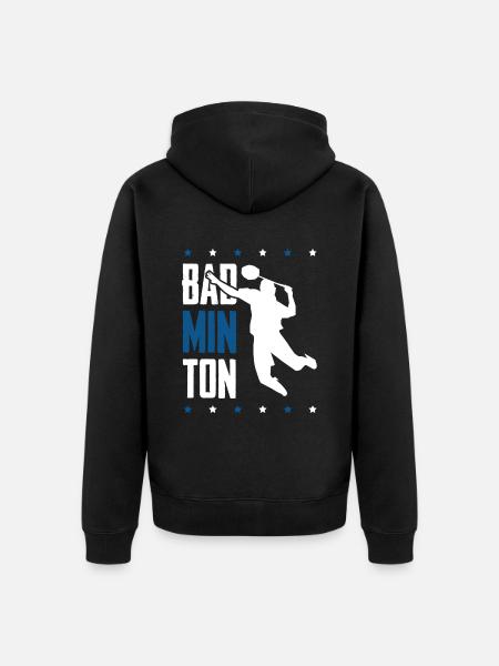 Badminton - Unisex Premium Organic Zip Hoodie - black