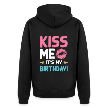 Anniversaire de Kiss Me - Veste à capuche bio Premium Unisexe - noir - Dos - Nico (187cm)