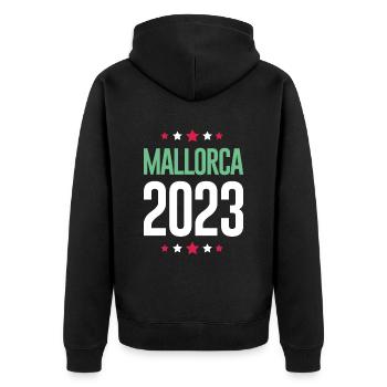 Majorque 2023 - Veste à capuche bio Premium Unisexe - noir - Dos - Nico (187cm)