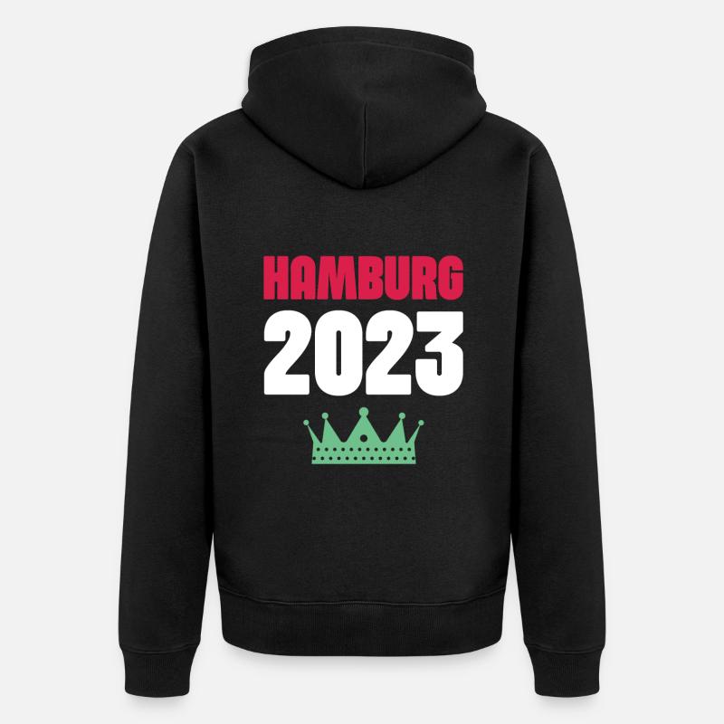 Hambourg 2023 Krone - Veste à capuche bio Premium Unisexe - noir