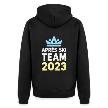 Apres Ski 2023 Krone - Unisex Premium Organic Zip Hoodie - black - Back - Nico (187cm)