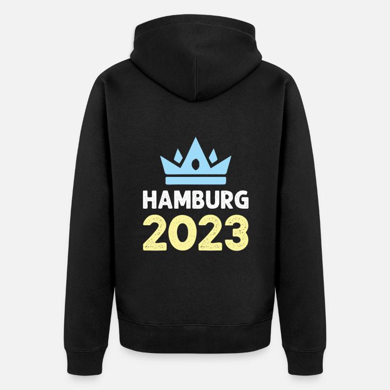 Hambourg 2023 Krone - Veste à capuche bio Premium Unisexe - noir