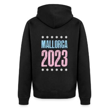 Majorque 2023 - Veste à capuche bio Premium Unisexe - noir - Dos - Nico (187cm)