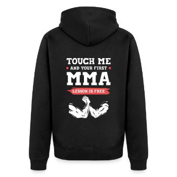 Arts martiaux mixtes MMA - Veste à capuche bio Premium Unisexe - noir - Dos - Nico (187cm)