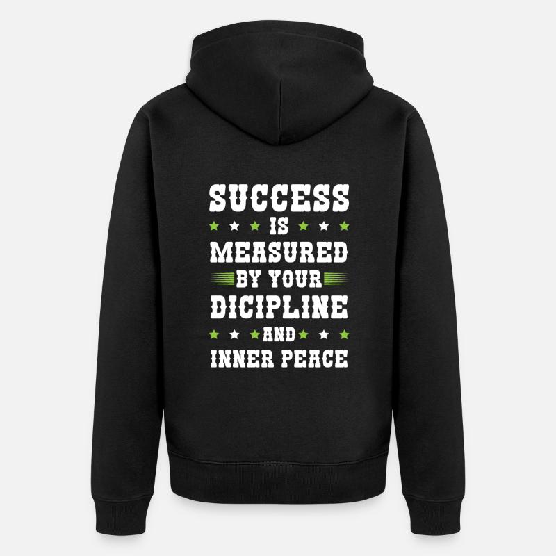 Discipline de réussite - Veste à capuche bio Premium Unisexe - noir