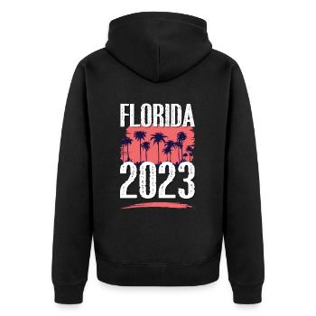 Florida 2023 - Unisex Premium Organic Zip Hoodie - black - Back - Nico (187cm)