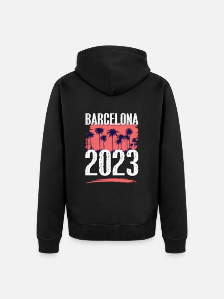 Barcelona 2023 - Unisex Premium Organic Zip Hoodie - black